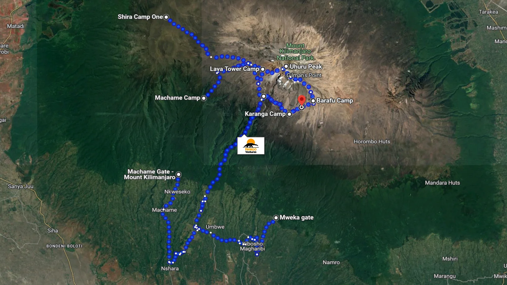 The Machame Route on Kilimanjaro (7 days)